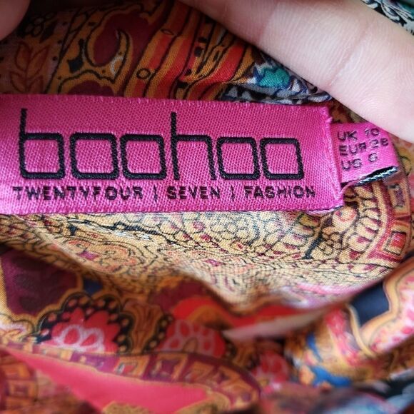 BEAUTIFUL PRINT BUTTON MAXI DRESS BOOHOO SIZE S - Picture 8 of 8